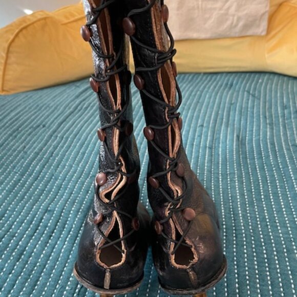 NIB New Cydwoq Boots Size 38 8 Distressed Black Leather Handmade USA Apollo $561 - Picture 8 of 14